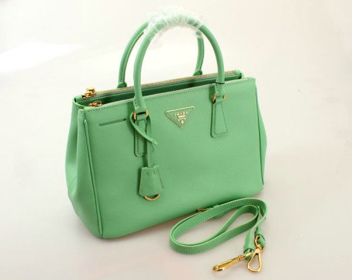 2014 Prada saffiano calfskin 30cm tote BN1801 apple green